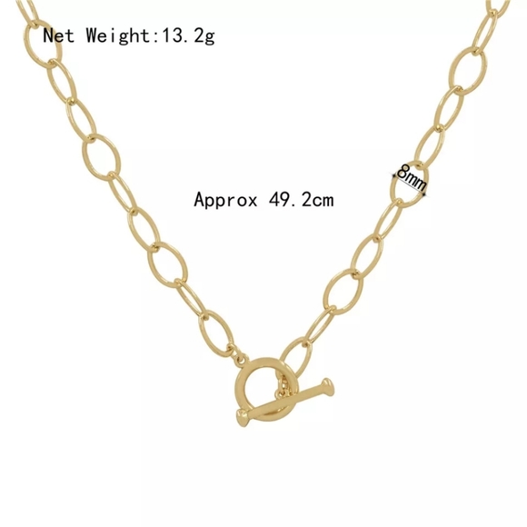 18K Gold plated Clavicle Choker Chain Necklace - Picture 6 of 6